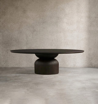 Perth Hand Sculpted Oval Oak Dining Table | Artisan Modern Solid Wood Dining Furniture