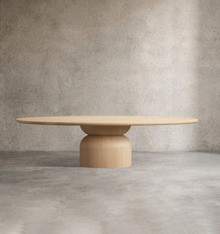 Perth Hand Sculpted Oval Oak Dining Table | Artisan Modern Solid Wood Dining Furniture