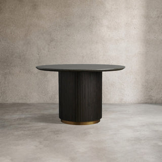 Finley Round Storage Coffee Table: Minimalist Fluted Base Storage Coffee Table