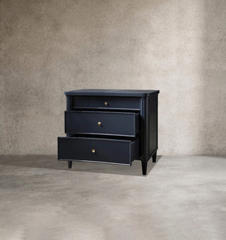 Henley Solid Mahogany Nightstand | 3-Drawer Bedroom Storage Cabinet