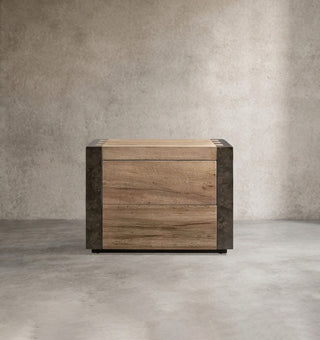Telluride Reclaimed Mexican Oak Nightstand | 2-Drawer Bedroom Storage