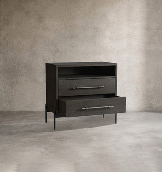 Sullivan Reclaimed Oak Nightstand | Rustic 2-Drawer Bedroom Storage