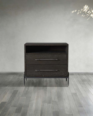 Sullivan Reclaimed Oak Nightstand | Rustic 2-Drawer Bedroom Storage