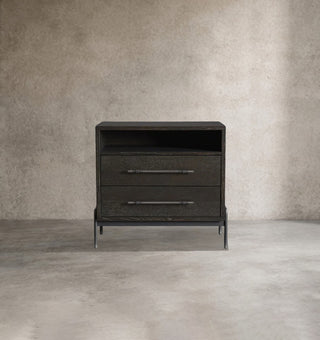 Sullivan Reclaimed Oak Nightstand | Rustic 2-Drawer Bedroom Storage