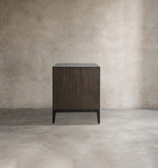 Malone Solid Wood Nightstand | Leather Inset Bedroom Storage Chest