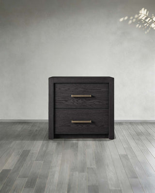 Tall Solid Wood Nightstand with 2 Drawers – Rustic Bedside Table Storage Cabinet for Bedroom