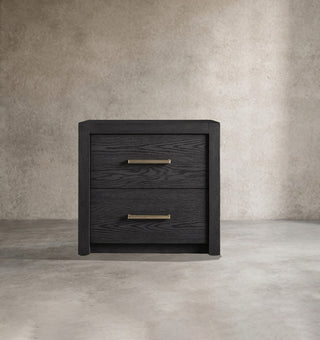 Tall Solid Wood Nightstand with 2 Drawers – Rustic Bedside Table Storage Cabinet for Bedroom