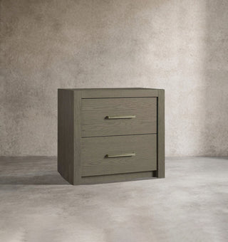 Tall Solid Wood Nightstand with 2 Drawers – Rustic Bedside Table Storage Cabinet for Bedroom