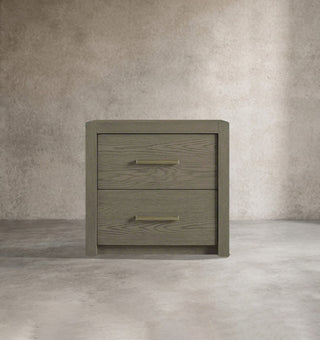 Tall Solid Wood Nightstand with 2 Drawers – Rustic Bedside Table Storage Cabinet for Bedroom