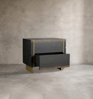 Retro Solid Wood Nightstand with Drawer – Oak Barrel-Inspired Bedside Table Storage Cabinet