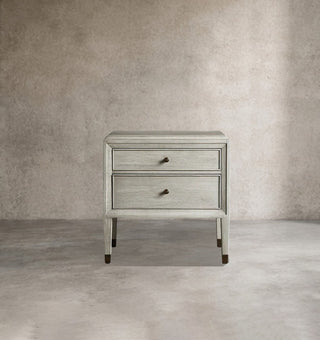 French Style Wood Nightstand with 2 Drawers – Vintage Bedside Storage Cabinet Furniture