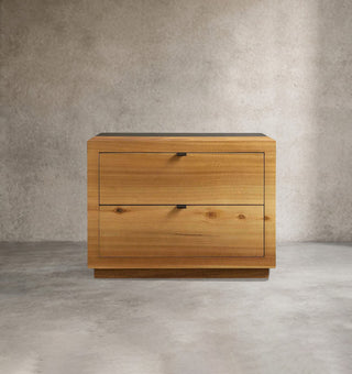 Modern Wood Nightstand with 2 Drawers – Closed Bedroom Bedside Storage Cabinet