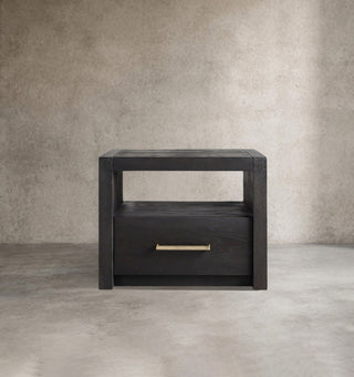Modern Minimalist Wood Nightstand – Parsons Style Bedside Table with Storage Drawer