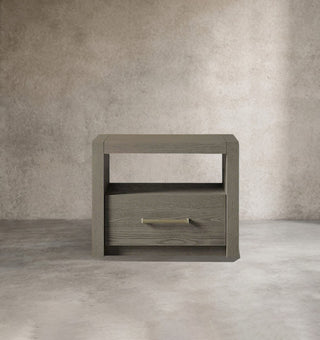 Modern Minimalist Wood Nightstand – Parsons Style Bedside Table with Storage Drawer