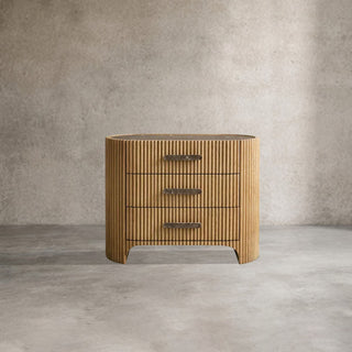 Finley Minimalist Fluted 3-Drawer Wood Nightstand