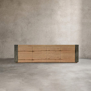Telluride Mexican Oak TV Stand - Rustic Media Console & Wood Storage Sideboard