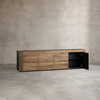 Telluride Mexican Oak TV Stand - Rustic Media Console & Wood Storage Sideboard