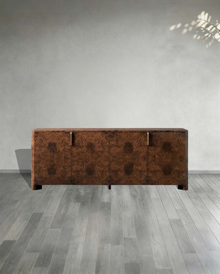 Morley Walnut Burl Sideboard - Luxury Wood Buffet Table & TV Cabinet for Living Room