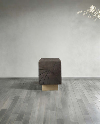 Mihaela Solid Oak Media Console - Retro Wood TV Stand & Entertainment Center for Living Room