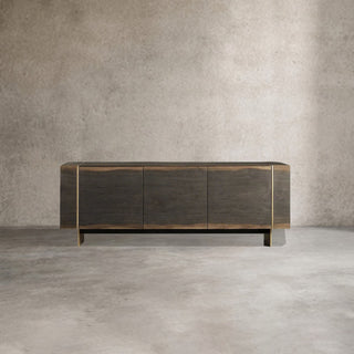 Mihaela Solid Oak Media Console - Retro Wood TV Stand & Entertainment Center for Living Room