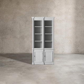 Athens Four Row Solid Wood Display Cabinet with Adjustable Shelves