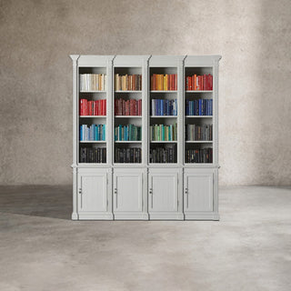 Athens Four Row Solid Wood Display Cabinet with Adjustable Shelves