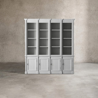 Athens Four Row Solid Wood Display Cabinet with Adjustable Shelves