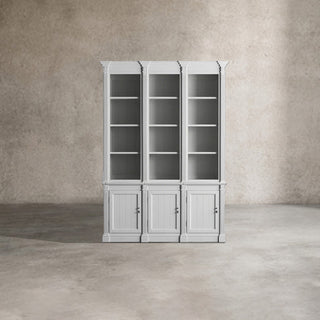 Athens Four Row Solid Wood Display Cabinet with Adjustable Shelves