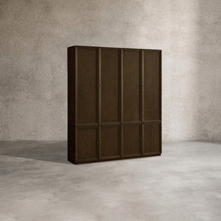 Nason Modular Oak Tall Display Cabinet for Modern Living Room