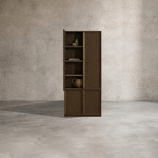 Nason Modular Oak Tall Display Cabinet for Modern Living Room