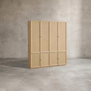 Nason Modular Oak Tall Display Cabinet for Modern Living Room