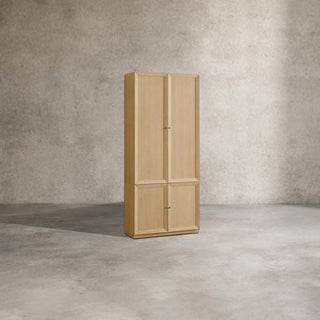 Nason Modular Oak Tall Display Cabinet for Modern Living Room
