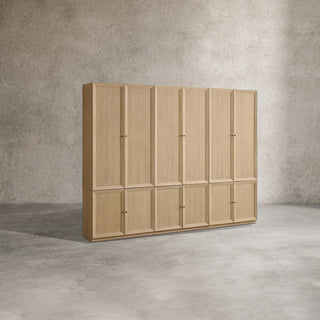 Nason Modular Oak Tall Display Cabinet for Modern Living Room