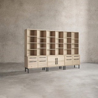 Sullivan Large Modular Wood Bookcase Tall Cabinet with File Drawers