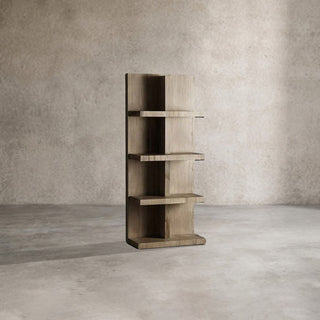 Leandro Reclaimed Solid Oak Wood Bookcase - Handcrafted Rustic Modern Open Storage