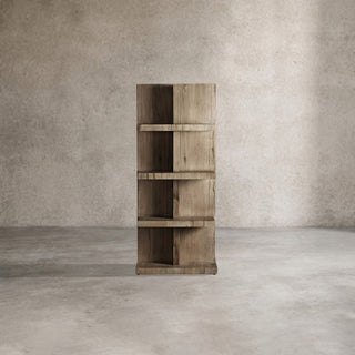 Leandro Reclaimed Solid Oak Wood Bookcase - Handcrafted Rustic Modern Open Storage