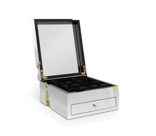 Luxury Lapiaz Watch Box with Polished Stainless Steel & Premium Watch Storage Design