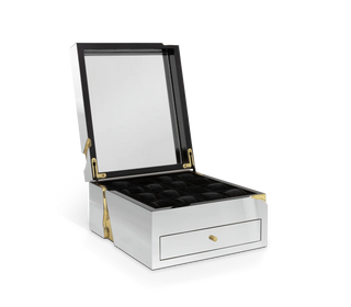 Luxury Lapiaz Watch Box with Polished Stainless Steel & Premium Watch Storage Design