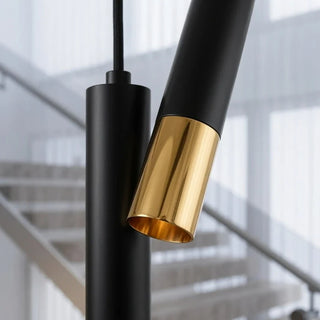 Linea Black & Gold LED Tube Chandelier