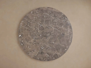 Saint Germain Round Marble Top Dining Table with Wood Dauphine