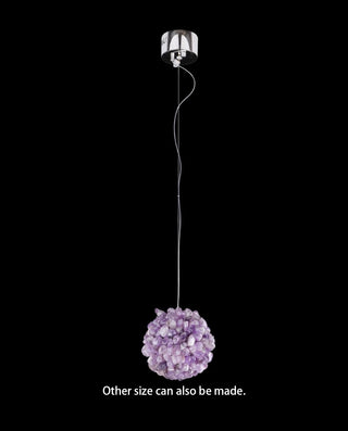 Purple Natural Crystal Stone Pendant Light