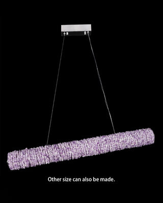 Purple Long Natural Crystal Stone Pendant Light