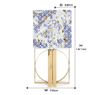 Luxury Geometric Bar Cabinet with Pixel-Inspired Design & Hidden Storage