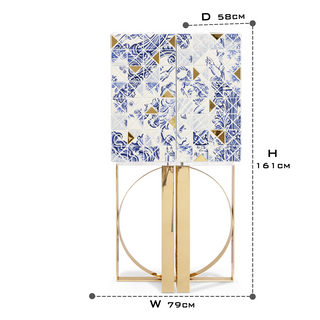 Luxury Geometric Bar Cabinet with Pixel-Inspired Design & Hidden Storage