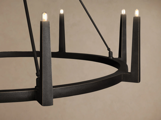 Modern Textured Cast Brass Round Chandelier