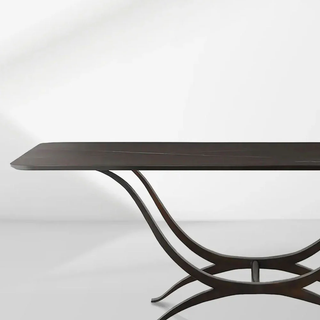 Chorda 84" Rectangular Dining Table (Iron Base, Stoneware Top)