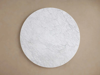 Saint Germain Round Marble Top Dining Table with Wood Dauphine