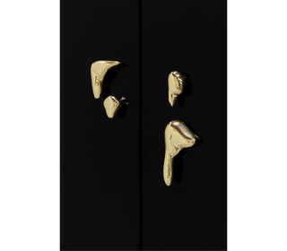 Luxury Marble Storage Cabinet with Brass Base, Hidden Shelves & Designer Storage