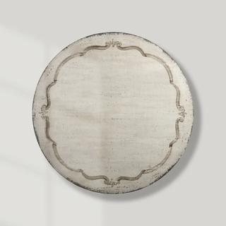 Serra Ribbon Poplar Wood Round Dining Table: Retro Casual-Style Dining Room Meal Table