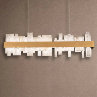 Acropolis 46in LED Linear Alabaster Chandelier